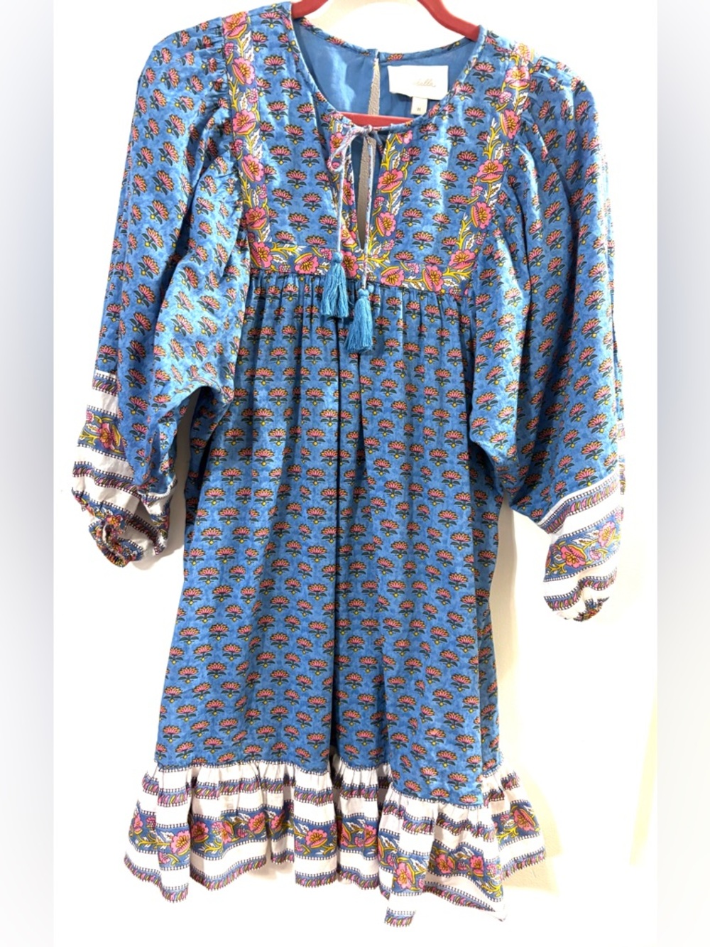 Cleobella Magdalena Mini Dress in the Blue Lotus floral print size medium